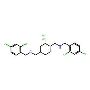 1,4-Cyclohexanebis(methylamine), N,N'-bis(2,4-dichlorobenzyl)-, dihydrochloride structure