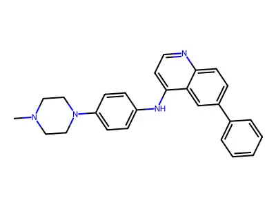 N-[4-(4-methylpiperazin-1-yl)phenyl]-6-phenylquinolin-4-amine structure