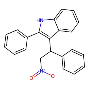 3-[(1R)-2-nitro-1-phenylethyl]-2-phenyl-1H-indole structure