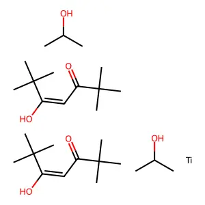 Titanium diisopropoxide bis(tetramethylheptanedionate) structure