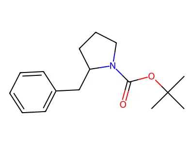 (2RS)-2-benzyl-pyrrolidine-1-carboxylic acid tert-butyl ester structure