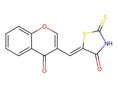 5-[(4-Oxochromen-3-yl)methylidene]-2-sulfanylidene-1,3-thiazolidin-4-one structure