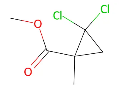 Methyl 2,2-dichloro-1-methylcyclopropanecarboxylate structure