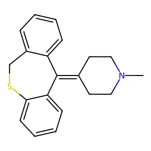 Piperidine, 4-(dibenzo(b,e)thiepin-6(11H)-ylidene)-1-methyl-, hydrochloride structure