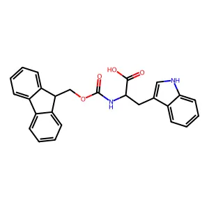 N-[(9H-fluoren-9-ylmethoxy)carbonyl]-L-tryptophan structure