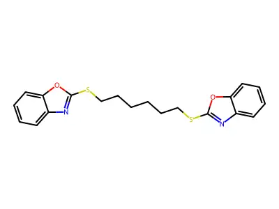 1,6-Bis(benzo[d]oxazol-2-ylthio)hexane structure