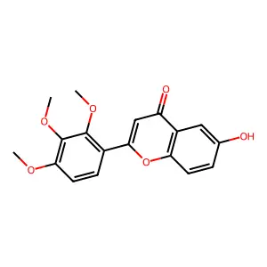 4H-1-benzopyran-4-one, 6-hydroxy-2-(2,3,4-trimethoxyphenyl)- structure