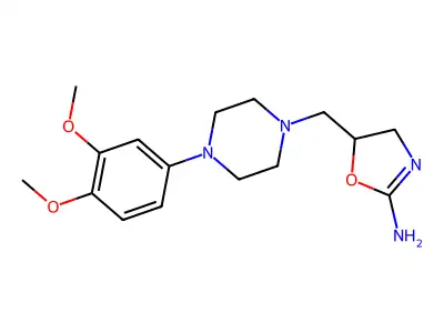 2-Oxazolamine, 4,5-dihydro-5-((4-(3,4-dimethoxyphenyl)-1-piperazinyl)methyl)- structure
