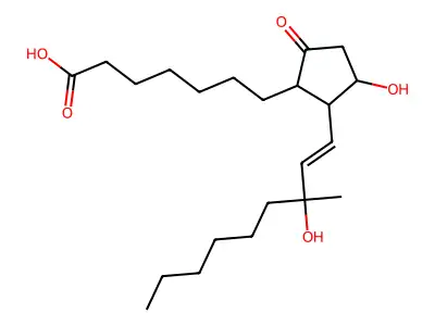 7-[3-Hydroxy-2-(3-hydroxy-3-methylnon-1-enyl)-5-oxocyclopentyl]heptanoic acid structure
