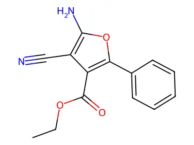 Ethyl 5-amino-4-cyano-2-phenylfuran-3-carboxylate structure