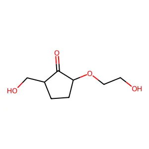 2-(2-Hydroxyethoxy)-5-(hydroxymethyl)cyclopentan-1-one structure