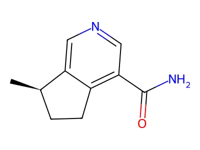 (7R)-7-methyl-6,7-dihydro-5H-cyclopenta[c]pyridine-4-carboxamide structure