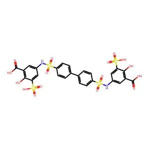 5-[[4-[4-[(3-carboxy-4-hydroxy-5-sulfophenyl)sulfamoyl]phenyl]phenyl]sulfonylamino]-2-hydroxy-3-sulfobenzoic acid structure
