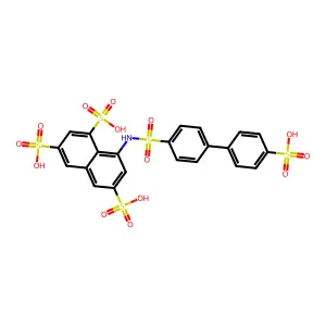 4-Sulfobiphen-1,3,6triSO3H-4'-Naphth1NHSO2 structure