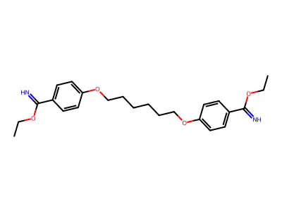 Diethyl 4,4'-(hexamethylenebis(oxy))dibenzimidate structure