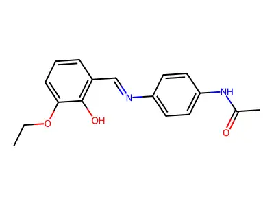 N-(4-{[(E)-(3-ethoxy-2-hydroxyphenyl)methylidene]amino}phenyl)acetamide structure