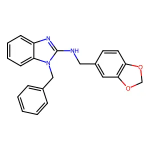 N-(1,3-benzodioxol-5-ylmethyl)-1-benzyl-1H-benzimidazol-2-amine structure