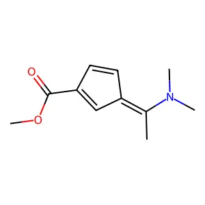 methyl 3-[1-(dimethylamino)ethylidene]cyclopenta-1,4-diene-1-carboxylate structure