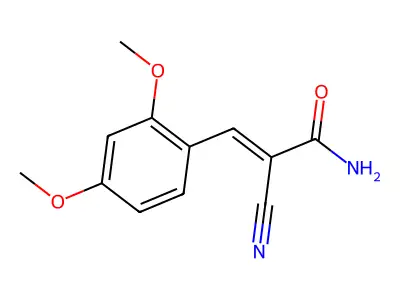 2-Cyano-3-(2,4-dimethoxyphenyl)prop-2-enamide structure