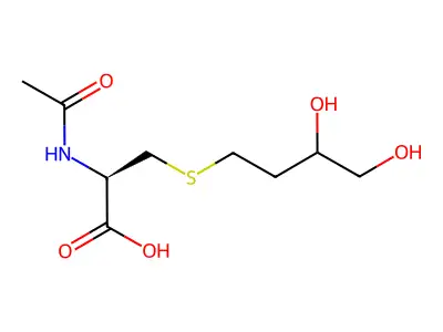 2-Acetamido-3-(3,4-dihydroxybutylsulfanyl)propanoic acid structure