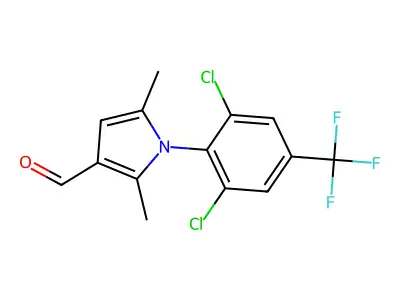 1-[2,6-DICHLORO-4-(TRIFLUOROMETHYL)PHENYL]-2,5-DIMETHYL-1H-PYRROLE-3-CARBALDEHYDE structure