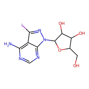 4-Amino-3-iodo-1(beta-d-ribofuranosyl)pyrazolo[3,4-d]-pyrimidine structure
