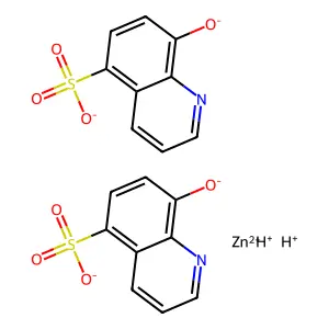 Zinc(II), bis(5-sulfo-8-quinolinolato-N(sup 1),O(sup 8))- structure
