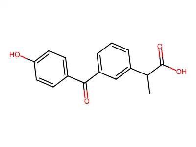 2-(3-(4-Hydroxybenzoyl)phenyl)propanoic acid structure