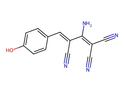 2-氨基-4-(4'-羟基苯基)-1,1,3-三氰基丁-1,3-二烯 structure