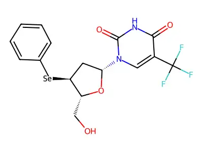 Thymidine, alpha,alpha,alpha-trifluoro-3'-Se-phenyl-3'-seleno- structure