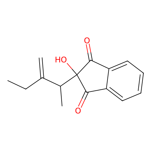 2-Hydroxy-2-(3-methylidenepentan-2-yl)indene-1,3-dione structure