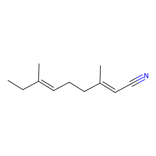 3,7-Dimethyl-2,6-nonadienenitrile, (2E,6E)- structure