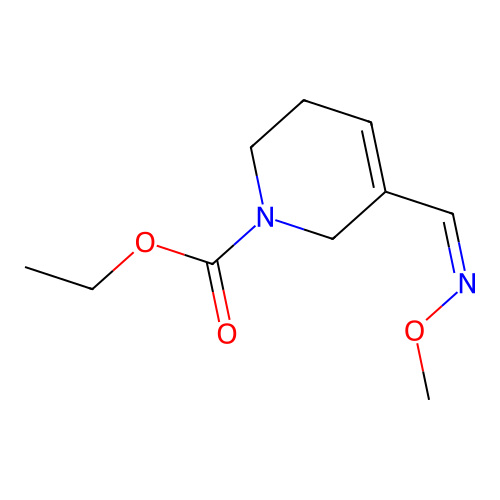 ethyl 5-[(Z)-methoxyiminomethyl]-3,6-dihydro-2H-pyridine-1-carboxylate structure