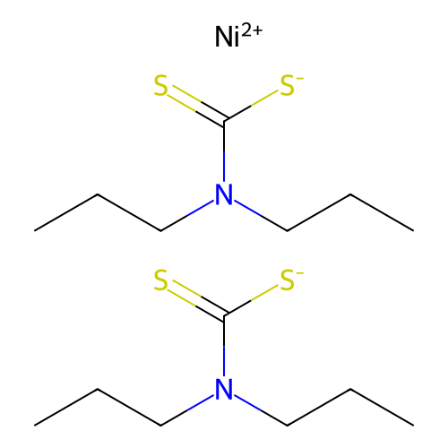 Nickel dipropyldithiocarbamate structure