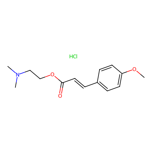 (E)-2-(dimethylamino)ethyl 3-(4-methoxyphenyl)acrylate hydrochloride structure
