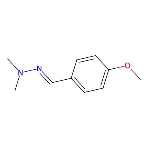 Benzaldehyde, 4-methoxy-, dimethylhydrazone structure