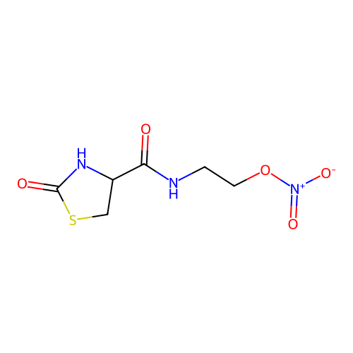 2-[(2-Oxo-1,3-thiazolidine-4-carbonyl)amino]ethyl nitrate structure