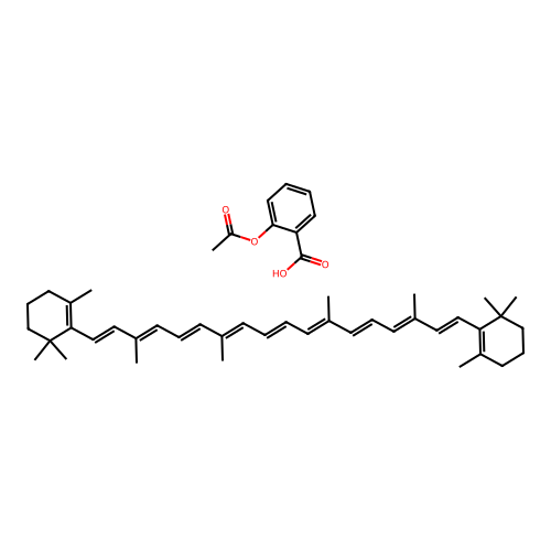 2-acetyloxybenzoic acid;1,3,3-trimethyl-2-[(1E,3E,5E,7E,9E,11E,13E,15E,17E)-3,7,12,16-tetramethyl-18-(2,6,6-trimethylcyclohexen-1-yl)octadeca-1,3,5,7,9,11,13,15,17-nonaenyl]cyclohexene structure