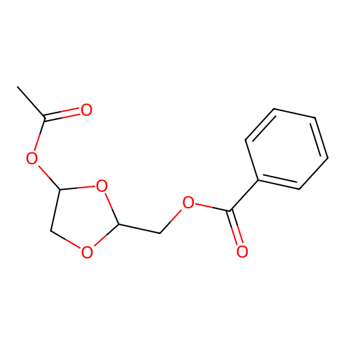 [4-(Acetyloxy)-1,3-dioxolan-2-YL]methyl benzoate structure