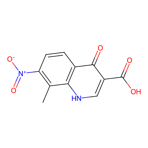 8-methyl-7-nitro-4-oxo-1H-quinoline-3-carboxylic acid structure