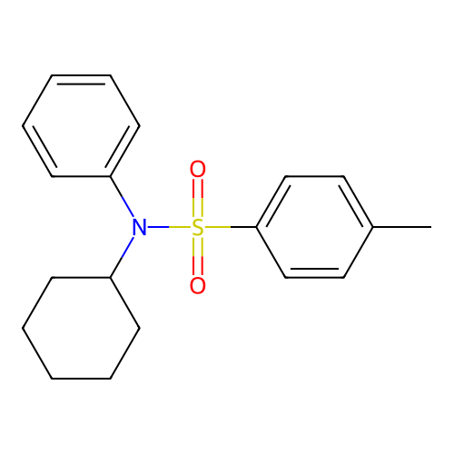 N-cyclohexyl-4-methyl-N-phenylbenzenesulfonamide structure