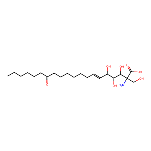 (E)-2-amino-3,4,5-trihydroxy-2-(hydroxymethyl)-14-oxoicos-6-enoic acid structure