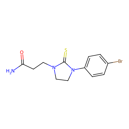 3-[3-(4-Bromophenyl)-2-thioxoimidazolidin-1-yl]propanamide structure