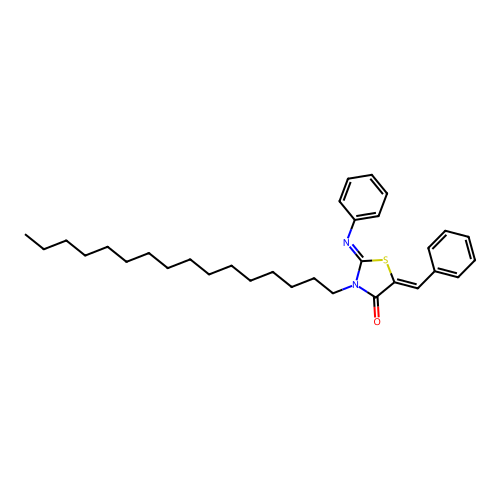 5-Benzylidene-3-hexadecyl-2-phenylimino-1,3-thiazolidin-4-one structure
