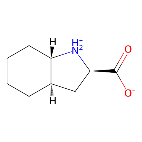 (2R,3Ar,7aS)-2,3,3a,4,5,6,7,7a-octahydro-1H-indol-1-ium-2-carboxylate structure
