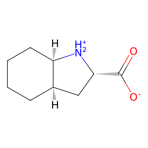 (2S,3aR,7aR)-2,3,3a,4,5,6,7,7a-octahydro-1H-indol-1-ium-2-carboxylate structure