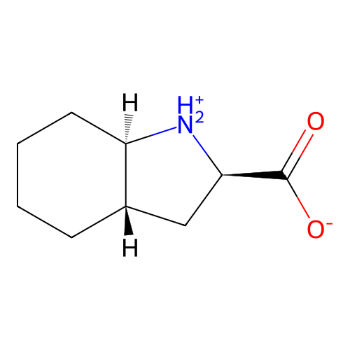(2R,3aS,7aR)-2,3,3a,4,5,6,7,7a-octahydro-1H-indol-1-ium-2-carboxylate structure