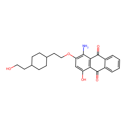 Anthraquinone, 1-amino-4-hydroxy-2-(2-(4-(2-hydroxyethyl)cyclohexyl)ethoxy)- structure