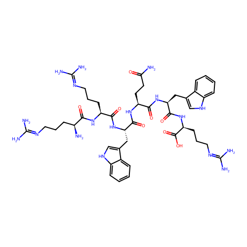 H-Arg-Arg-Trp-Gln-Trp-Arg-OH structure