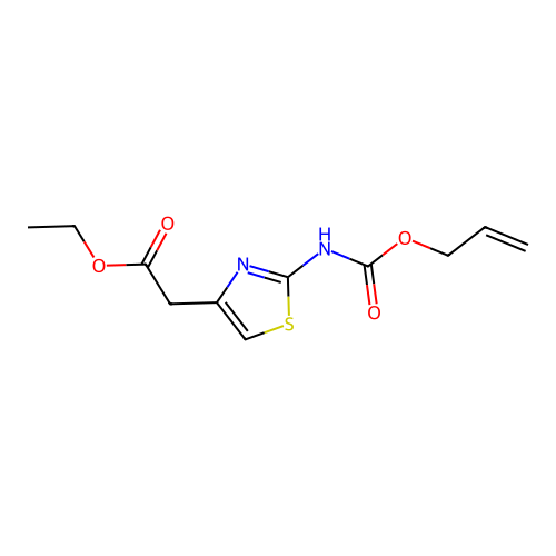 Ethyl (2-{[(allyloxy)carbonyl]amino}-1,3-thiazol-4-yl)acetate structure